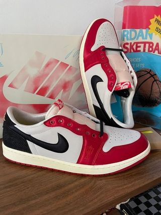 Jordan 1 Low Rojo Blanco Talla 46