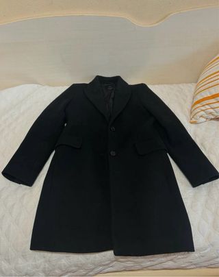 Abrigo paño negro largo