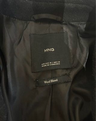 Abrigo paño negro largo