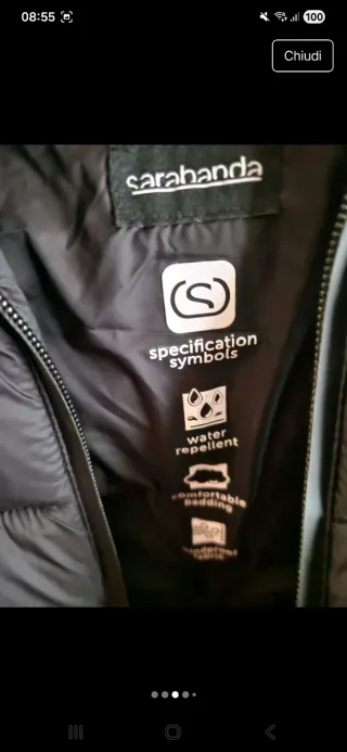 Piumino smanicato Darabanda taglia 170 cm