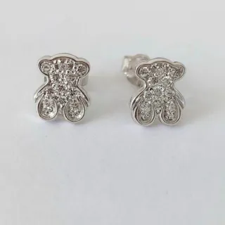 Pendientes Oso Tous Diamantes Oro Blanco