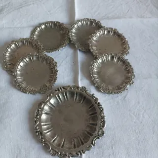 Set 6 +1 Sottobicchieri Vintage Metallo