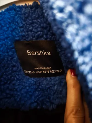 Cappotto Teddy Blu Bershka