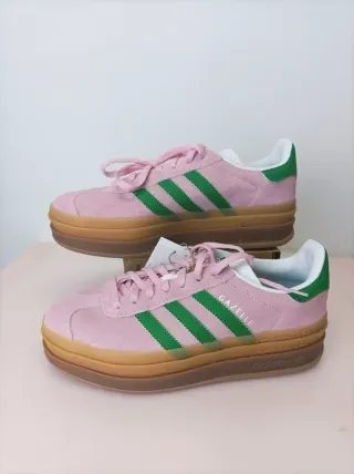 Adidas Gazelle Bold Talla 38 2/3 Rosa/Verde