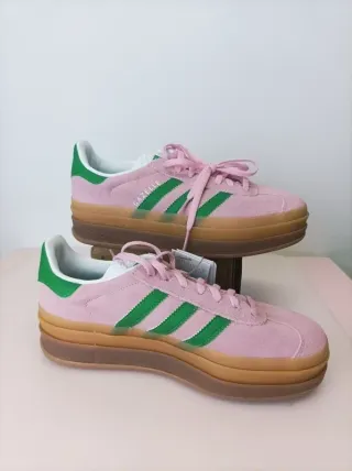 Adidas Gazelle Bold Talla 38 2/3 Rosa/Verde
