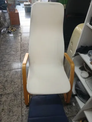 Poltrona a dondolo Ikea bianco e blu