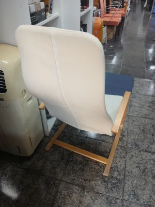 Poltrona a dondolo Ikea bianco e blu