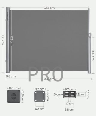 Tenda laterale in alluminio