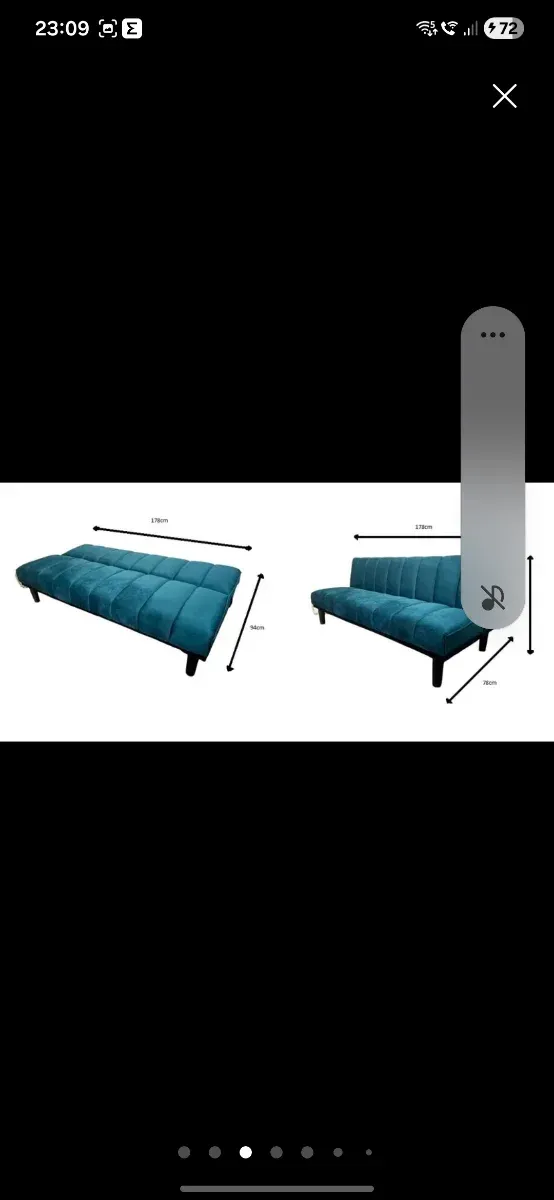 Sofá azul de terciopelo precioso