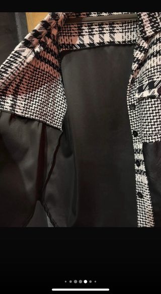 Chaqueta oversize cuadros blanco y negro