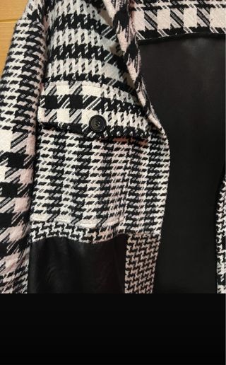 Chaqueta oversize cuadros blanco y negro