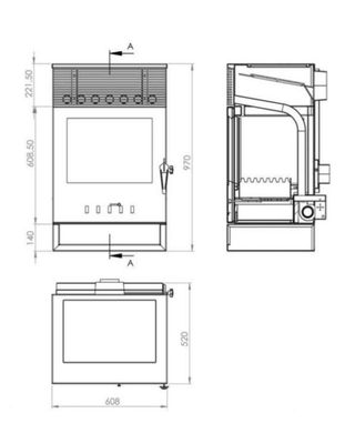 Estufa leña Nueva Ventilada Visión CAST197004