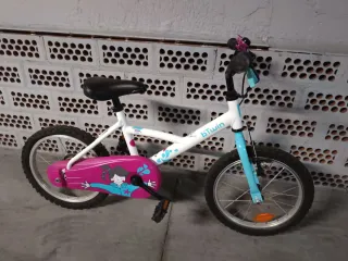 Bicicleta Infantil Btwin Blanca y Rosa