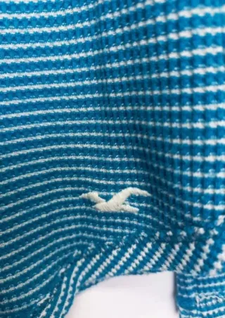 Hollister Camiseta Manga Larga Rayas Azul Talla XS