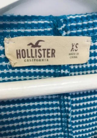 Hollister Camiseta Manga Larga Rayas Azul Talla XS