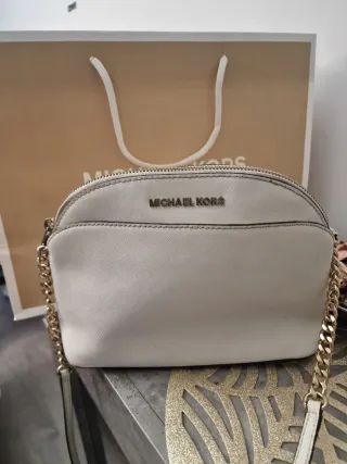 Bolso Michael Kors Blanco y Dorado