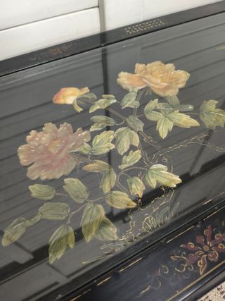 Mesa Centro Oriental Negra Cristal y Madera