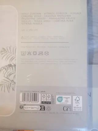 3 Cortinas Visillo Grises con Anillas