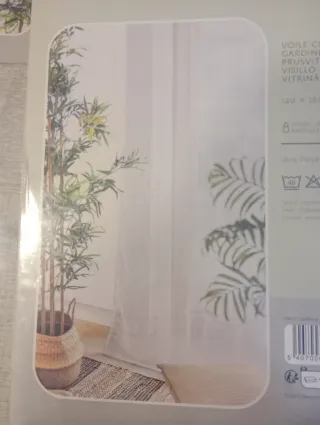 3 Cortinas Visillo Grises con Anillas