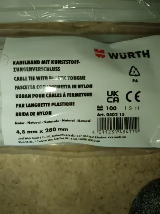 Bridas Nylon Würth 15€