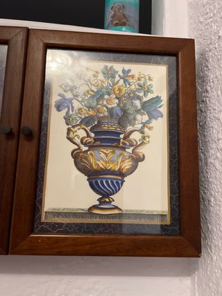 Cuadro/Portallaves Vintage con Flores 44x28