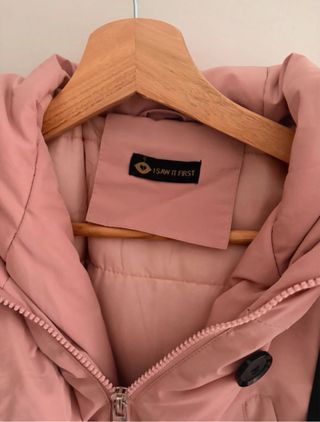 Abrigo Parka Rosa con Capucha y Pelo