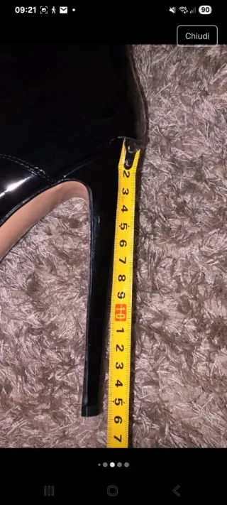 Stivali fetish vernice nero misura 44