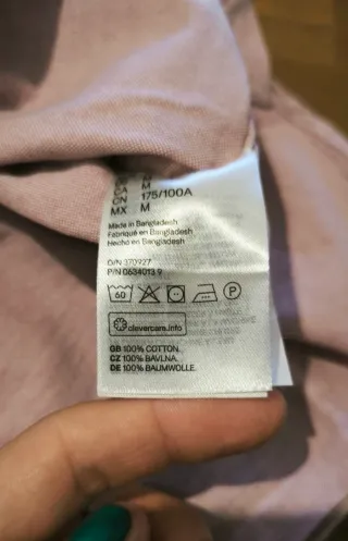 Camisa manga larga y lisa de color rosa de H&M