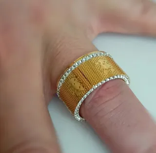 Anillo Baño oro con Circonitas
