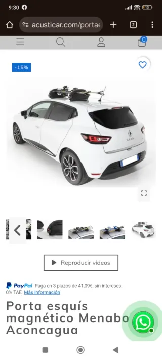 Portaesquís magnético Menabo Aconcagua NUEVO