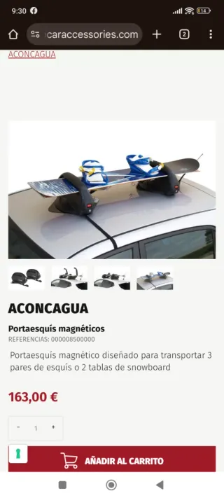 Portaesquís magnético Menabo Aconcagua NUEVO