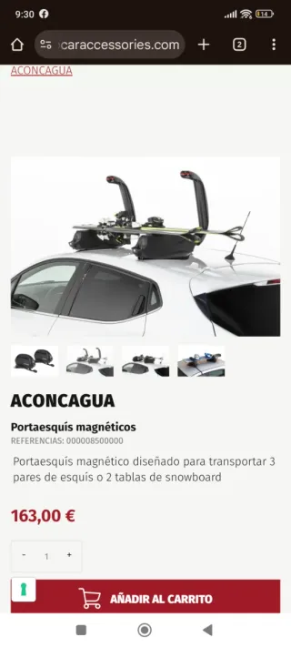 Portaesquís magnético Menabo Aconcagua NUEVO