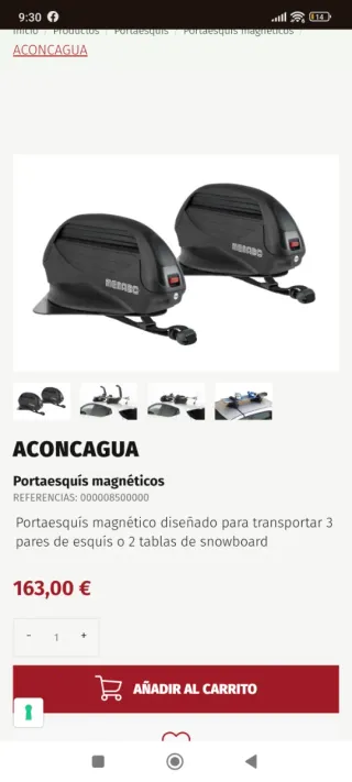 Portaesquís magnético Menabo Aconcagua NUEVO