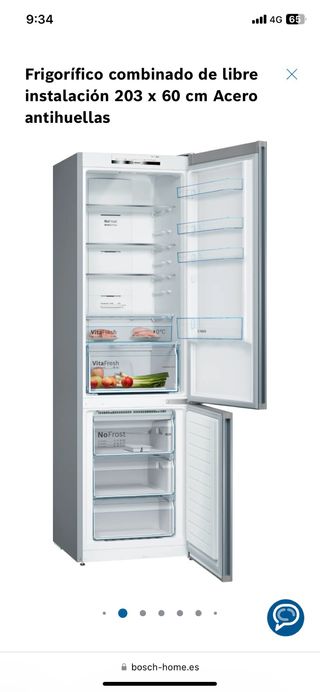 Frigorífico Congelador Bosch KGN392IEF Nuevo