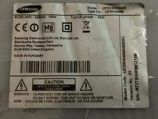 Despiece Placa Samsung UE50H6400AW BN41-02156