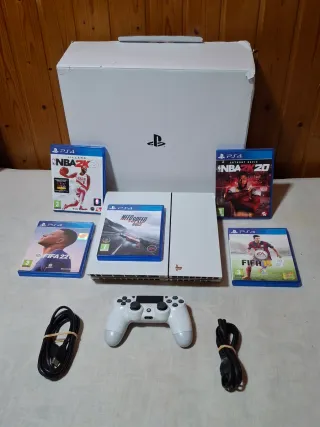 Consola PS4 Slim 500GB Blanca + Juegos