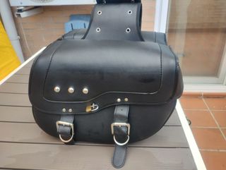 Alforjas Moto Custom Cuero Negro