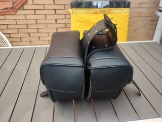 Alforjas Moto Custom Cuero Negro