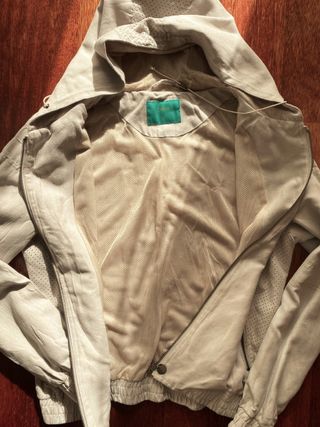Cazadora Chaqueta Vidrio Talla 40 Beige Serraje