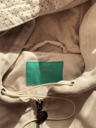 Cazadora Chaqueta Vidrio Talla 40 Beige Serraje