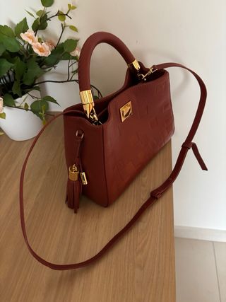 Bolso Piel Purificación García Rojo/Marron