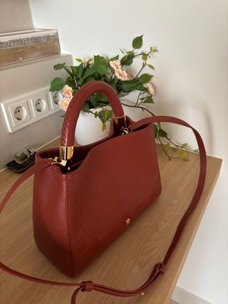 Bolso Piel Purificación García Rojo/Marron