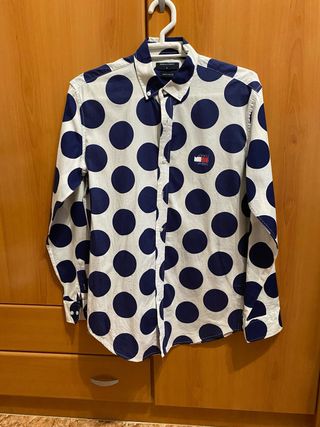 Camisa Tommy Hilfiger lunares azul y blanco Talla