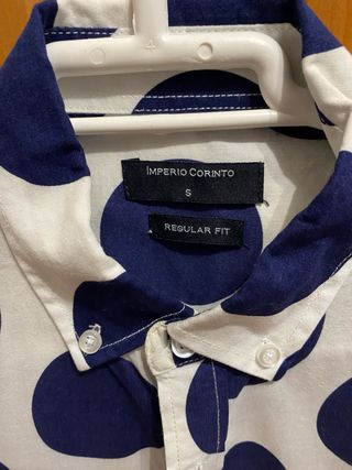 Camisa Tommy Hilfiger lunares azul y blanco Talla