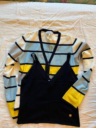 Conjunto Blue Les Copains Cardigan y Top