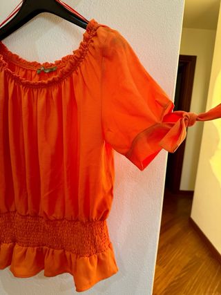 Camicetta/Top Arancione Fuoco - Spalle Scoperte