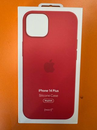 Custodia in silicone per iPhone 14 Plus, rossa