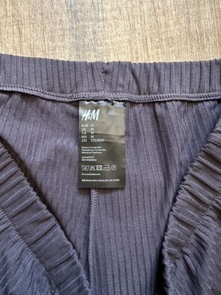 Pantalones H&M Talla M Fluidos Mujer Azul Gris