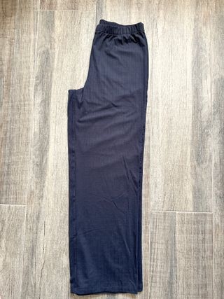 Pantalones H&M Talla M Fluidos Mujer Azul Gris