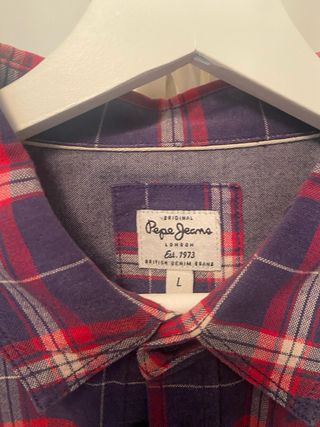 Camisa Pepe Jeans cuadros azul y rojo Talla L